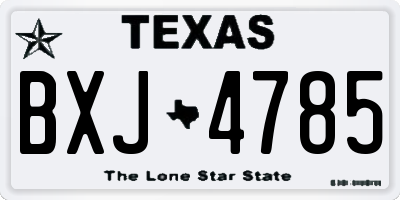 TX license plate BXJ4785