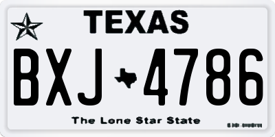 TX license plate BXJ4786