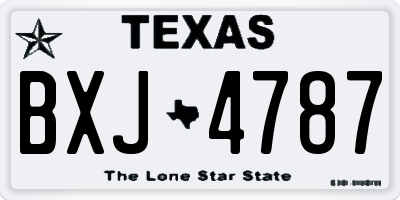 TX license plate BXJ4787