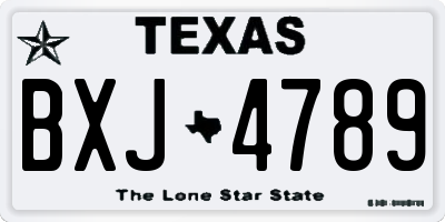 TX license plate BXJ4789