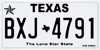TX license plate BXJ4791