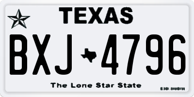 TX license plate BXJ4796