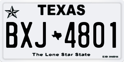 TX license plate BXJ4801