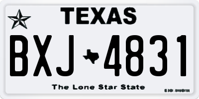 TX license plate BXJ4831