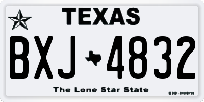 TX license plate BXJ4832