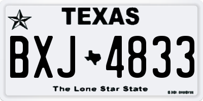 TX license plate BXJ4833