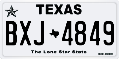 TX license plate BXJ4849