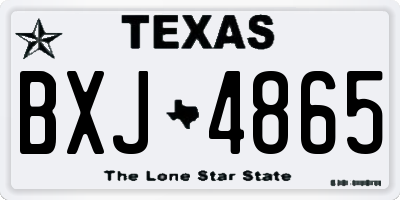 TX license plate BXJ4865
