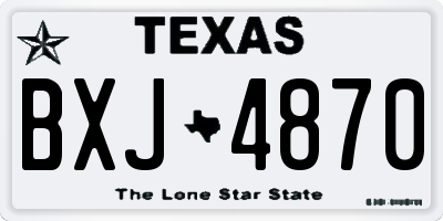 TX license plate BXJ4870