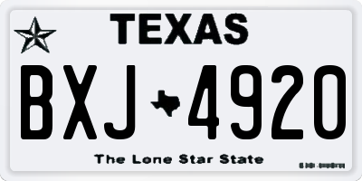 TX license plate BXJ4920