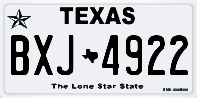 TX license plate BXJ4922