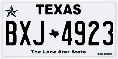 TX license plate BXJ4923