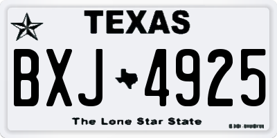 TX license plate BXJ4925