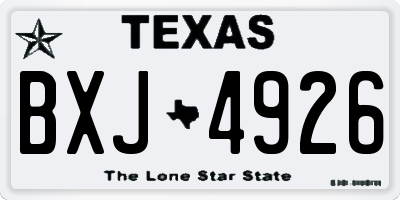 TX license plate BXJ4926