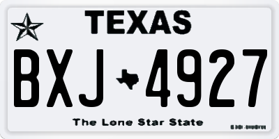 TX license plate BXJ4927