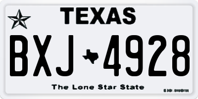 TX license plate BXJ4928