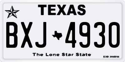 TX license plate BXJ4930