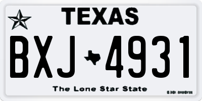 TX license plate BXJ4931
