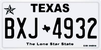 TX license plate BXJ4932