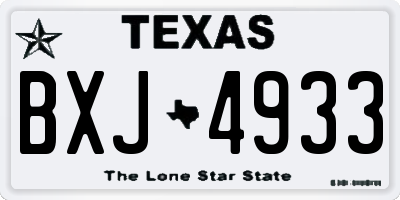 TX license plate BXJ4933