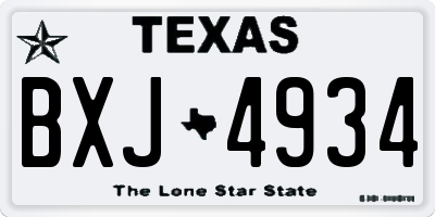 TX license plate BXJ4934