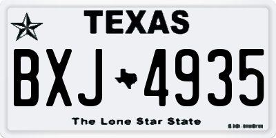 TX license plate BXJ4935