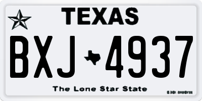 TX license plate BXJ4937