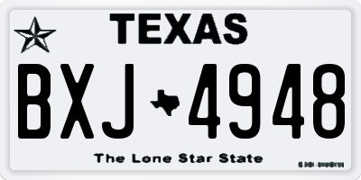 TX license plate BXJ4948