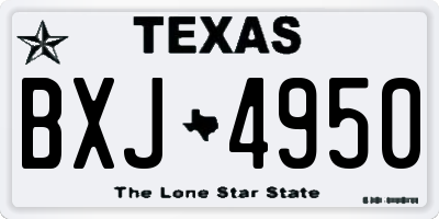 TX license plate BXJ4950