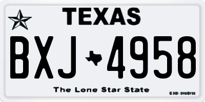 TX license plate BXJ4958