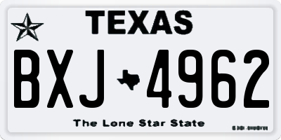 TX license plate BXJ4962