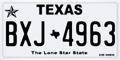 TX license plate BXJ4963