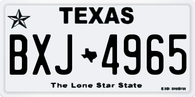 TX license plate BXJ4965