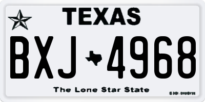 TX license plate BXJ4968