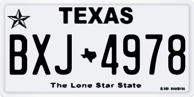 TX license plate BXJ4978