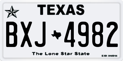 TX license plate BXJ4982