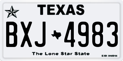 TX license plate BXJ4983