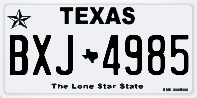 TX license plate BXJ4985