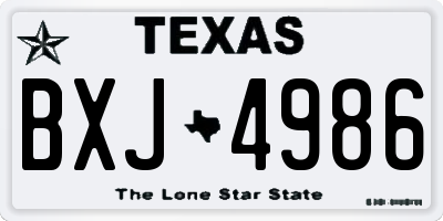 TX license plate BXJ4986