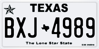 TX license plate BXJ4989