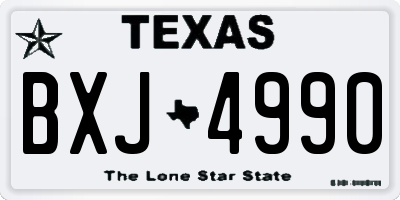 TX license plate BXJ4990
