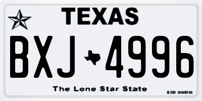 TX license plate BXJ4996