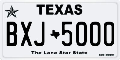 TX license plate BXJ5000