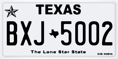 TX license plate BXJ5002