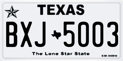 TX license plate BXJ5003
