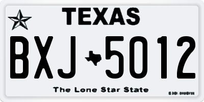 TX license plate BXJ5012