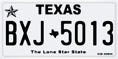 TX license plate BXJ5013