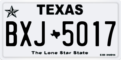 TX license plate BXJ5017