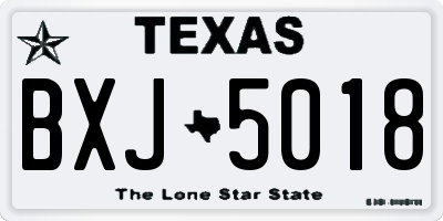 TX license plate BXJ5018