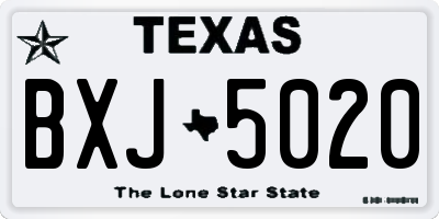 TX license plate BXJ5020